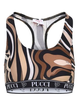 Pucci Top met logo band - Zwart