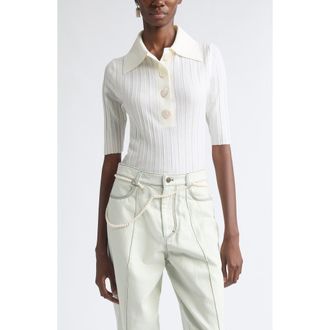 Nackiy&eacute; Sugarman Rib Loro Piana Wool Polo in Kaimak at Nordstrom, Size Medium