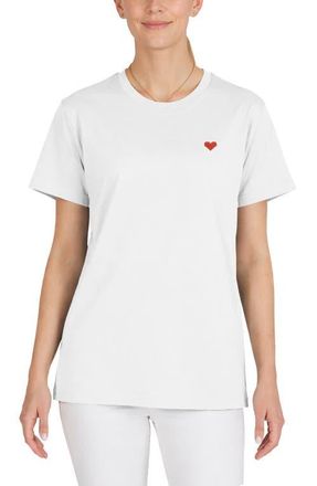 Dalix Womens Pixel Heart Jersey Relaxed Tee in White at Nordstrom, Size Xx-Large
