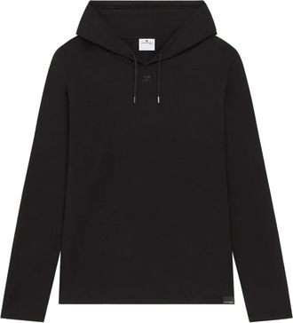 Courrèges Felpa asimmetrica crop con cappuccio - Nero