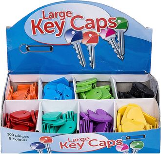 Generic 200 Pack Coloured Key Caps Cover Large Keyring Car House Key Identifier, Durable & Flexible, Easy Key Organization, Ideal for Home, Office