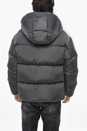 Palm Angels Nylon Puffer Jacket With Contrasting Side Stripes Palm Angels