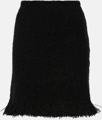Chloé High-rise fringed wool-blend miniskirt