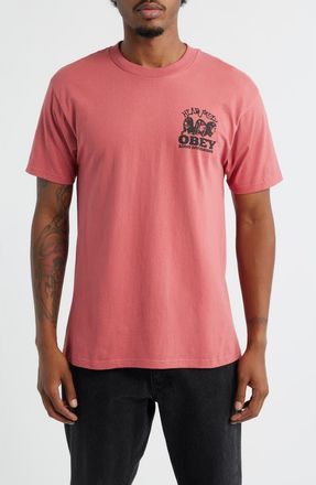 Obey Head Jazz Graphic T-Shirt in Mineral Red at Nordstrom, Size Xx-Large