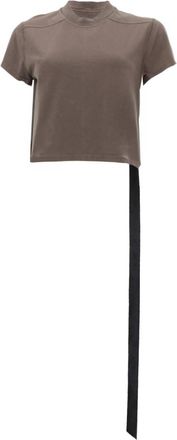 Rick Owens Brown Solid Mock Collar T-Shirt
