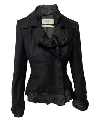 Saint Laurent Yves Saint Laurent Rive Gauche Avondblazer in Zwarte Wol