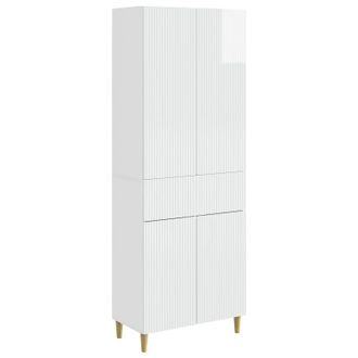 vidaXL Juego De Armarios 2 Uds. Blanco Brillante Madera De Ingenier&iacute;a Vidaxl