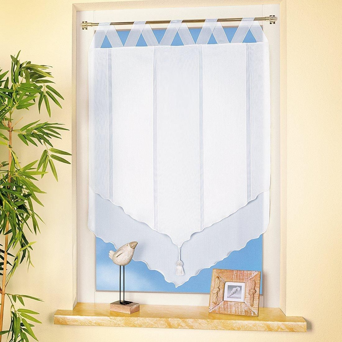 Happy Home Schiebevorhang PIA – Halbtransparent, Weiß, 60x245 Cm, 100% Polyester, Für Gardinenschienen