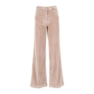 PESERICO Wijde broek - Dames - Broeken - Beige - Maat: M
