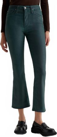 AG - Adriano Goldschmied Farrah Crop Mid-Rise Boot Jeans In Leatherette Hidden Pine