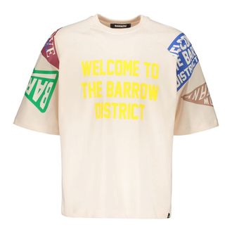 Barrow Barrow, Tops, unisex, Beige, XL, Katoen, Logo T-shirt