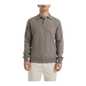 Alpha Studio Round-neck Knitwear, male, Gray, L, Basic Polo