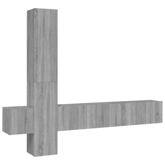 vidaXL Set De Muebles Para Tv 5 Pzas Madera Contrachapada Gris Sonoma Vidaxl