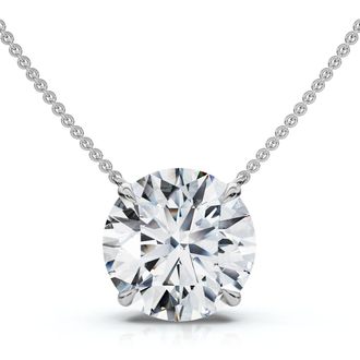 Pompeii3 Certified 3Ct Diamond Solitaire Pendant 14k Gold 18 Necklace Lab Grown