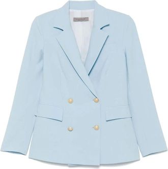 D.exterior Jassen, Dames, Blauw, M, Polyester, Hemelsblauwe Double-Breasted Blazer