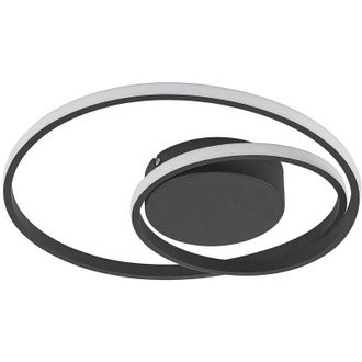 Lindby Lámpara de techo led Emisua en Negro Aluminio - Lindby