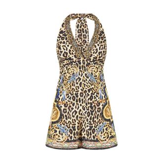 Camilla Playsuit con Botones Delanteros y Cuello Halter Estilo Sevillano - - Jumpsuits & Playsuits - Donna - Multicolore - S