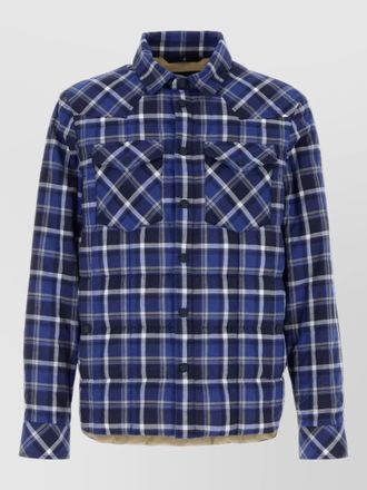 Moncler checked stretch cotton shirt long sleeves