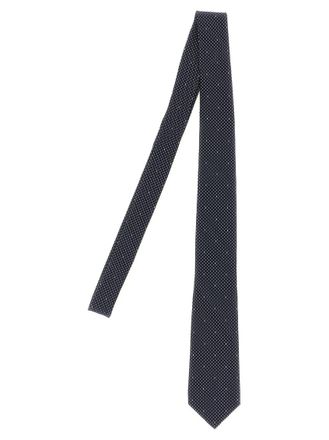 Saint Laurent Navy Blue Classic Printed Tie