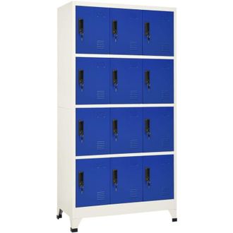 vidaXL Vidaxl - Taquilla De Acero Gris Y Azul 90x45x180 Cm