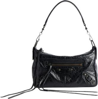 Balenciaga Mini Le City Moto Leather Shoulder Bag