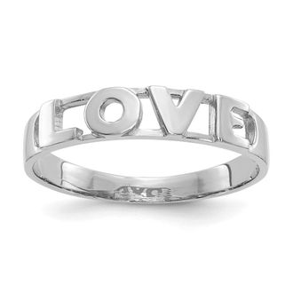 Diamond2Deal 14K White Gold LOVE Ring