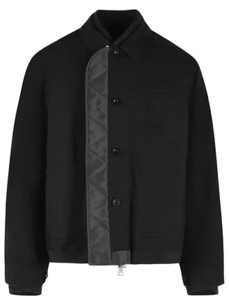 sacai Reversible Black and Green Polyamide Jacket
