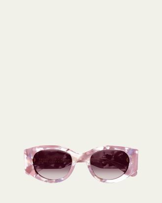 Chlo&eacute; Round Acetate Sunglasses