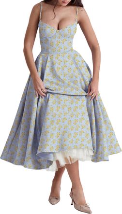 Generic Cocktail Dresses for Women,Sexy Spaghetti Straps Dresses,Womens Club and Night Out Dresses Flowy Midi Dress (Yellow Flower,XL)