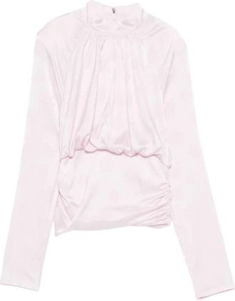 Rotate Flower Mesh Ruffle Top - Dames - Longsleeves - Roze - M - Polyester - Tops