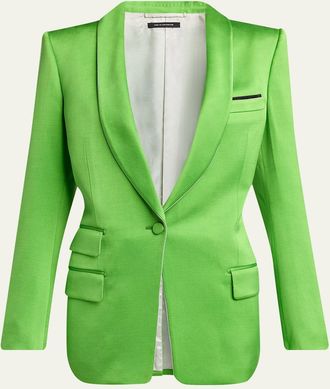 Tom Ford Single-Breasted Silk-Wool Blazer Jacket