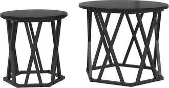 vidaXL Side Table 2 pcs Black oak 50 x 50 x 40 cm Vidaxl