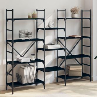 vidaXL Estanter&iacute;a Madera De Ingenier&iacute;a Negra 160x28,5x136,5 Cm Vidaxl