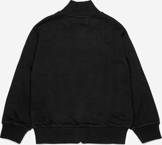 Diesel Boys Cotton Sweatshirt With Logo And Zip Black Hoods & Sweatshirts