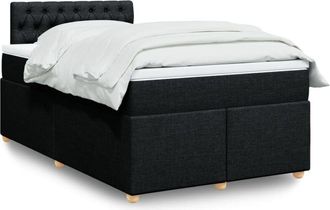 vidaXL Cama Box Spring Con Colch&oacute;n Tela Negro 120x200 Cm Vidaxl