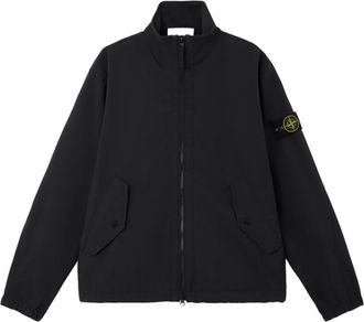 Stone Island Black Solid Mock Collar Jacket