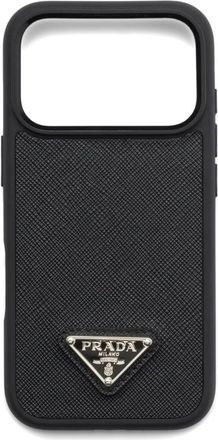 Prada Cover in pelle per iPhone 17 Pro - Nero