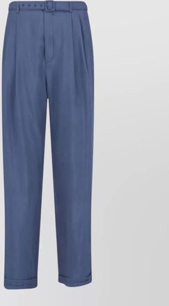 Saint Laurent silk slim-fit pleated cuffed tailored trousers