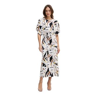 Joseph Ribkoff Maxi jurk met wijde rok - Dames - Casual kleedjes - Veelkleurig - 2XL - Leer - Kleedjes