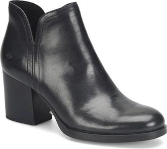 B&oslash;rn Mens Born Olivia BR0051503 Boots Black Leather Block Heel Bootie HAWK3167