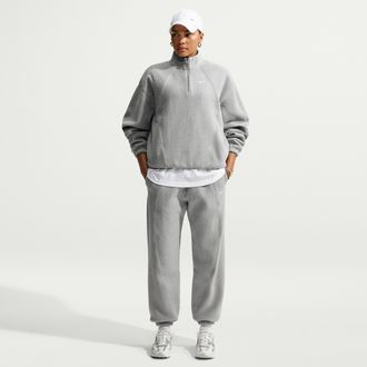 Nike Womens Studio Fleece Heavyweight Plush Oversized High-Rise Pants in Grey | IM8359-063