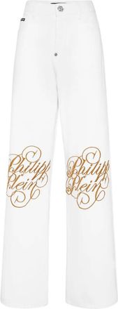 Philipp Plein Jeans con ricamo - Bianco