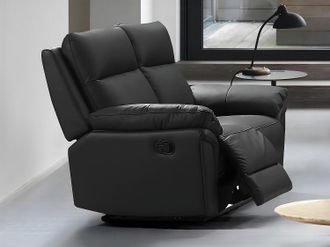 Vente-Unique Divano relax 2 posti in pelle di bufalo - Nero - PAKITA