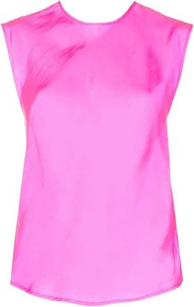 Forte_Forte Contemporary Habotai Top - Dames - Blouses - Roze - XL - Nylon - Overhemden