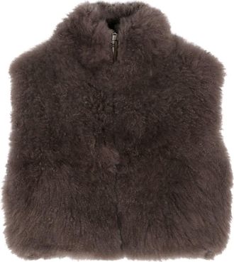 Liska fur-design cashmere gilet - women - Cashmere - L - Brown