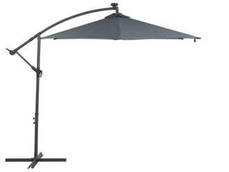 Beliani Sombrilla lateral led 285 cm gris grafito