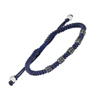 Link Up Stainless Steel Beads On Nyon Pull Cord in Blue at Nordstrom