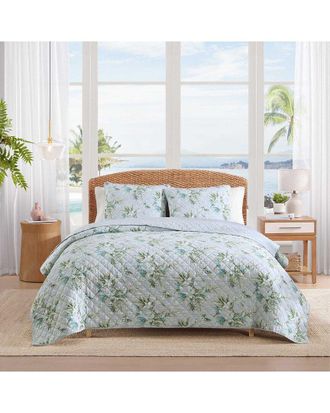 Tommy Bahama Floral Enchantment Texture Cotton Percale Quilt Set