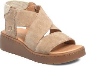 B&oslash;rn Kirby Wedge Sandal in Taupe Distressed at Nordstrom Rack, Size 10