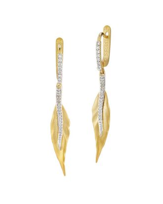 I.Reiss Company 14K 0.25 ct. tw. Diamond Leaf Dangle Earrings